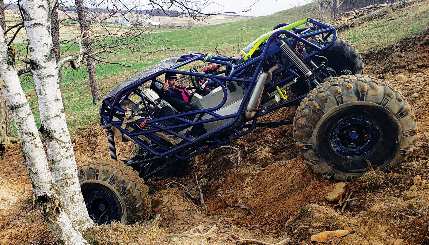 Pictured is Danica in the passenger seat of her dad’s buggy, a sight that is becoming rarer and rarer as she gets more time behind the wheel.